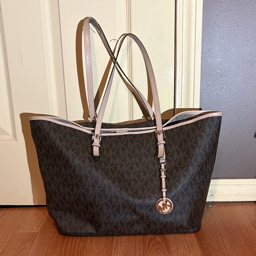 Michael Kors Dark Brown and Tan Tote